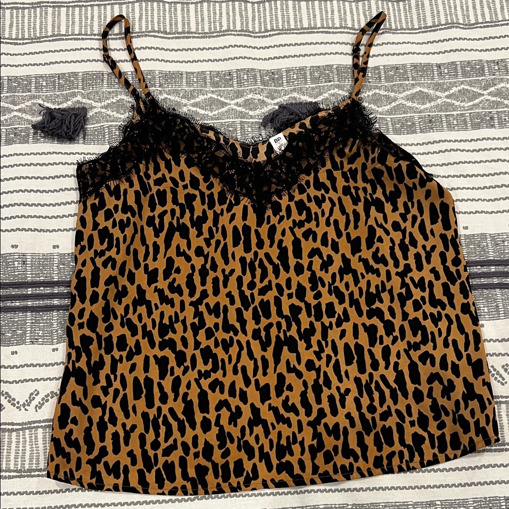 BP Animal Print Lace Cami Top